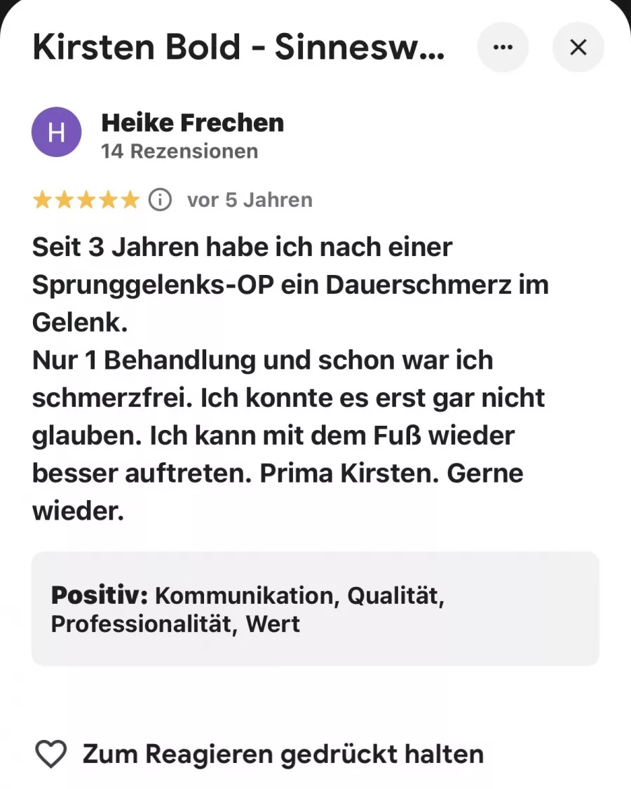 Rückmeldung einer Klientin oder eines Klienten